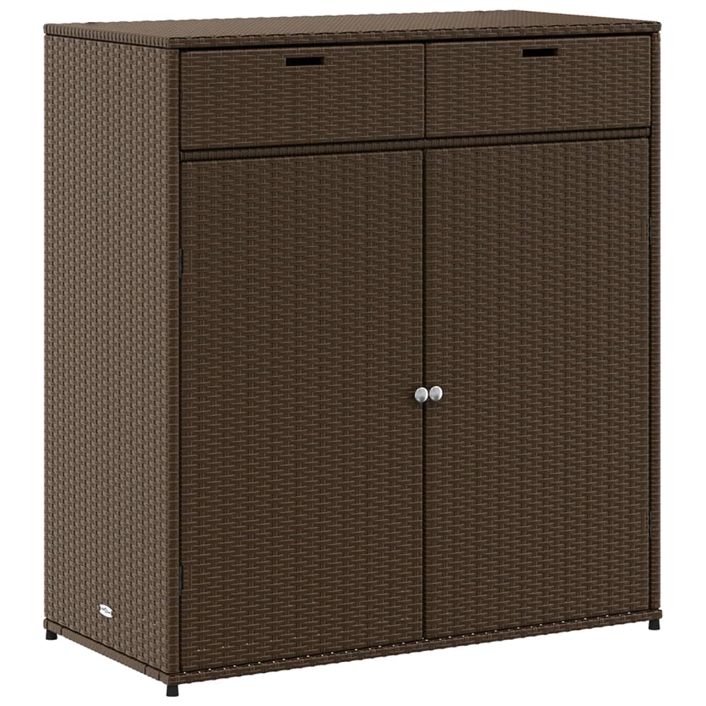 Tuinkast 105x55x113 cm poly rattan bruin is nu te koop bij PeponiXL, paradijselijk wonen!
