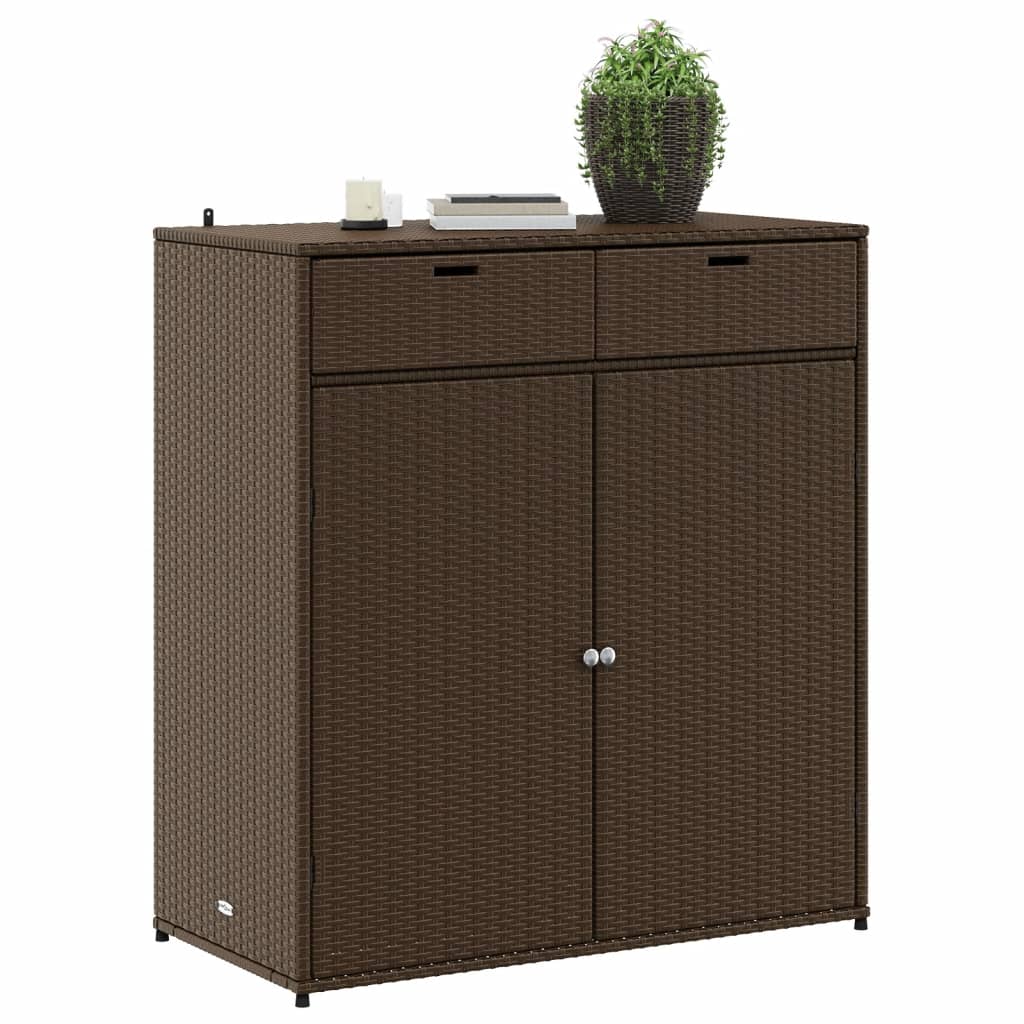 Tuinkast 105x55x113 cm poly rattan bruin is nu te koop bij PeponiXL, paradijselijk wonen!