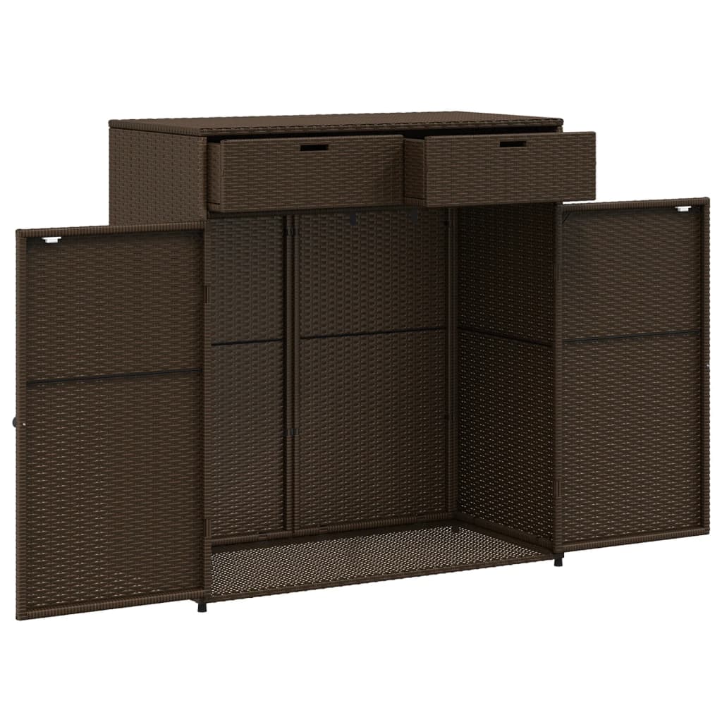 Tuinkast 105x55x113 cm poly rattan bruin is nu te koop bij PeponiXL, paradijselijk wonen!