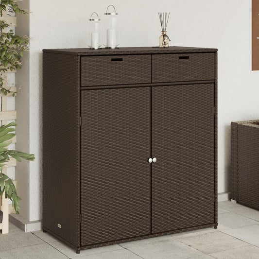 Tuinkast 105x55x113 cm poly rattan bruin is nu te koop bij PeponiXL, paradijselijk wonen!