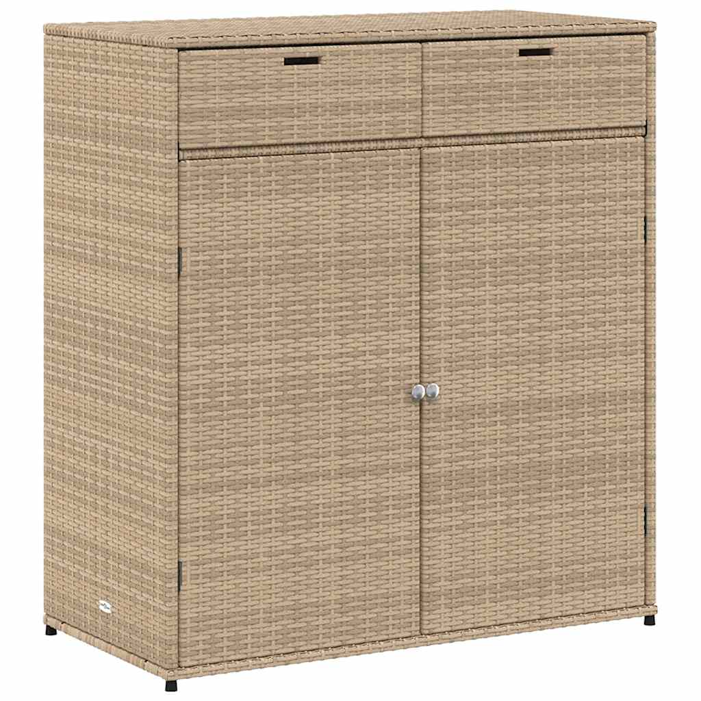 Tuinkast 105x55x113 cm poly rattan beige is nu te koop bij PeponiXL, paradijselijk wonen!
