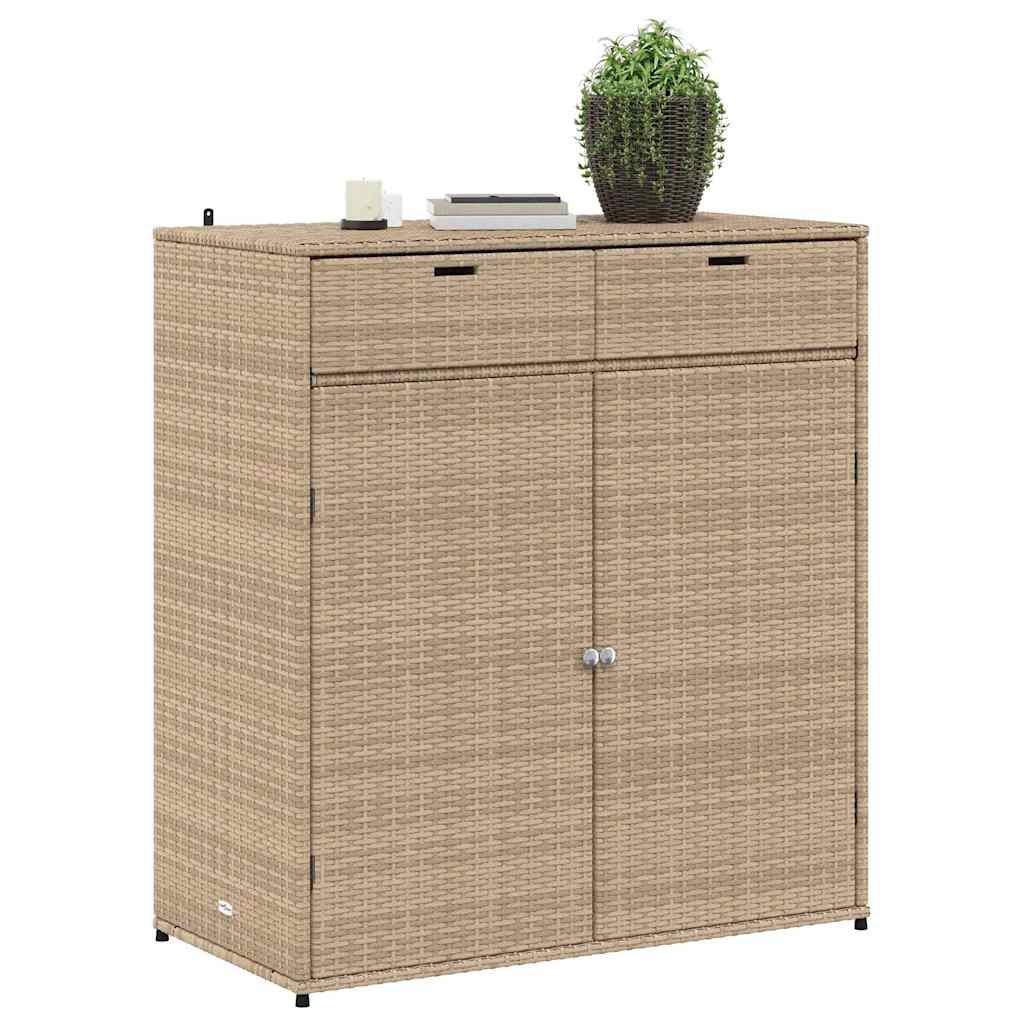 Tuinkast 105x55x113 cm poly rattan beige is nu te koop bij PeponiXL, paradijselijk wonen!