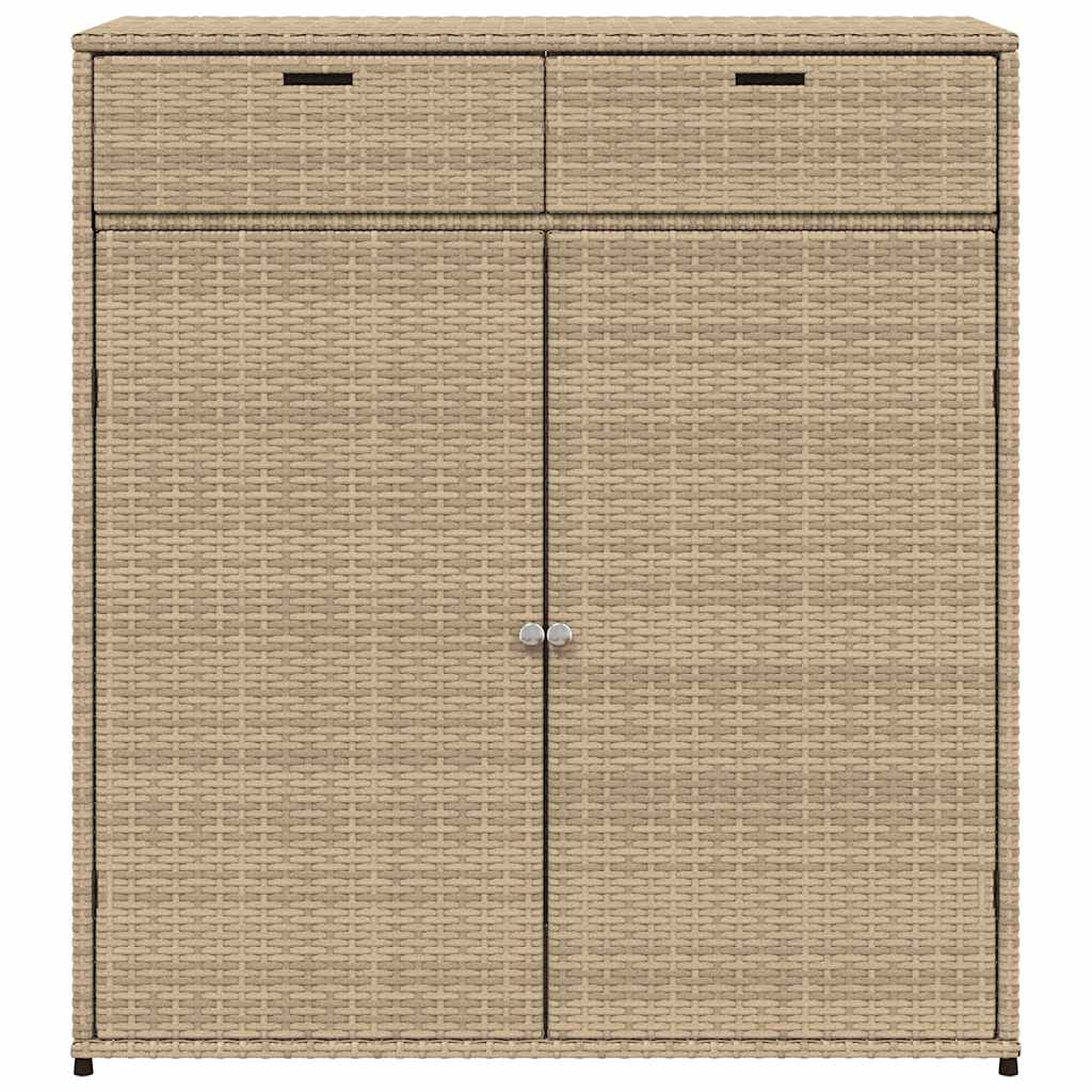 Tuinkast 105x55x113 cm poly rattan beige is nu te koop bij PeponiXL, paradijselijk wonen!