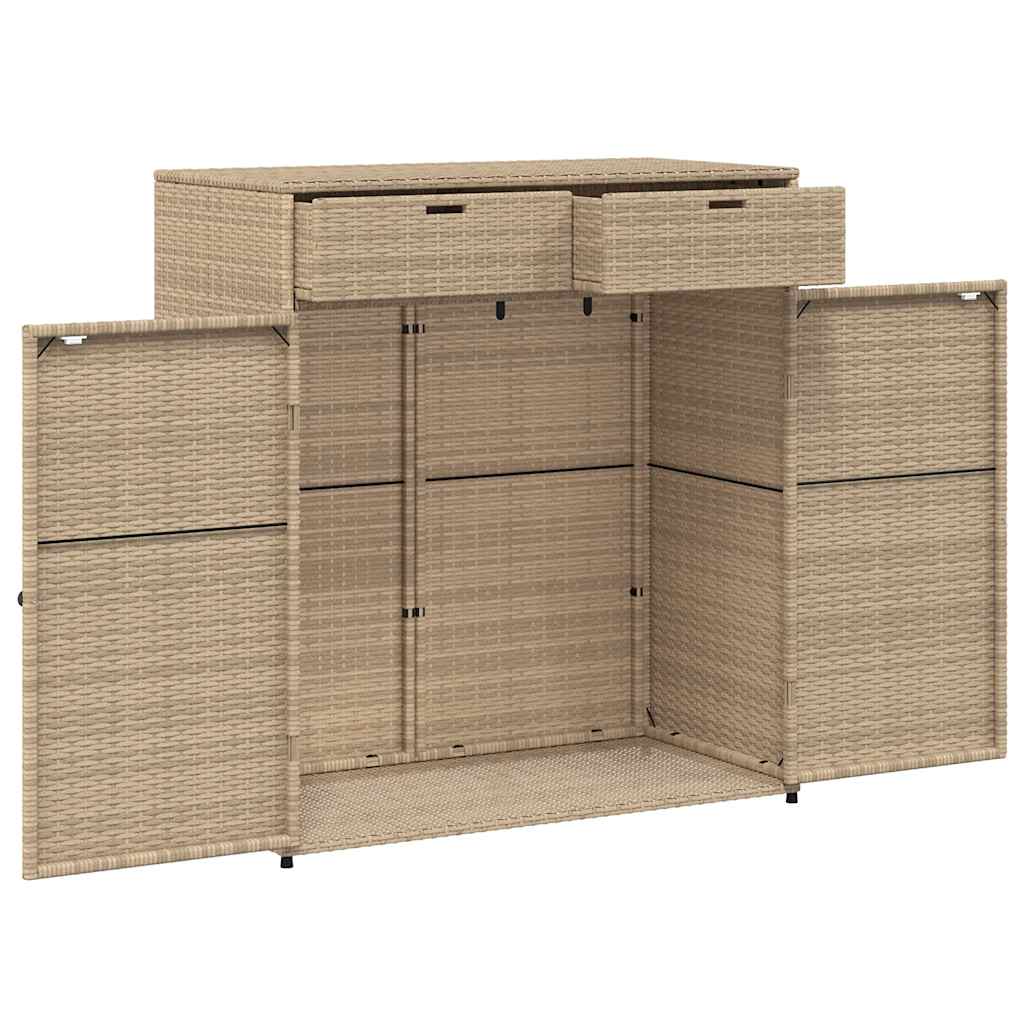 Tuinkast 105x55x113 cm poly rattan beige is nu te koop bij PeponiXL, paradijselijk wonen!