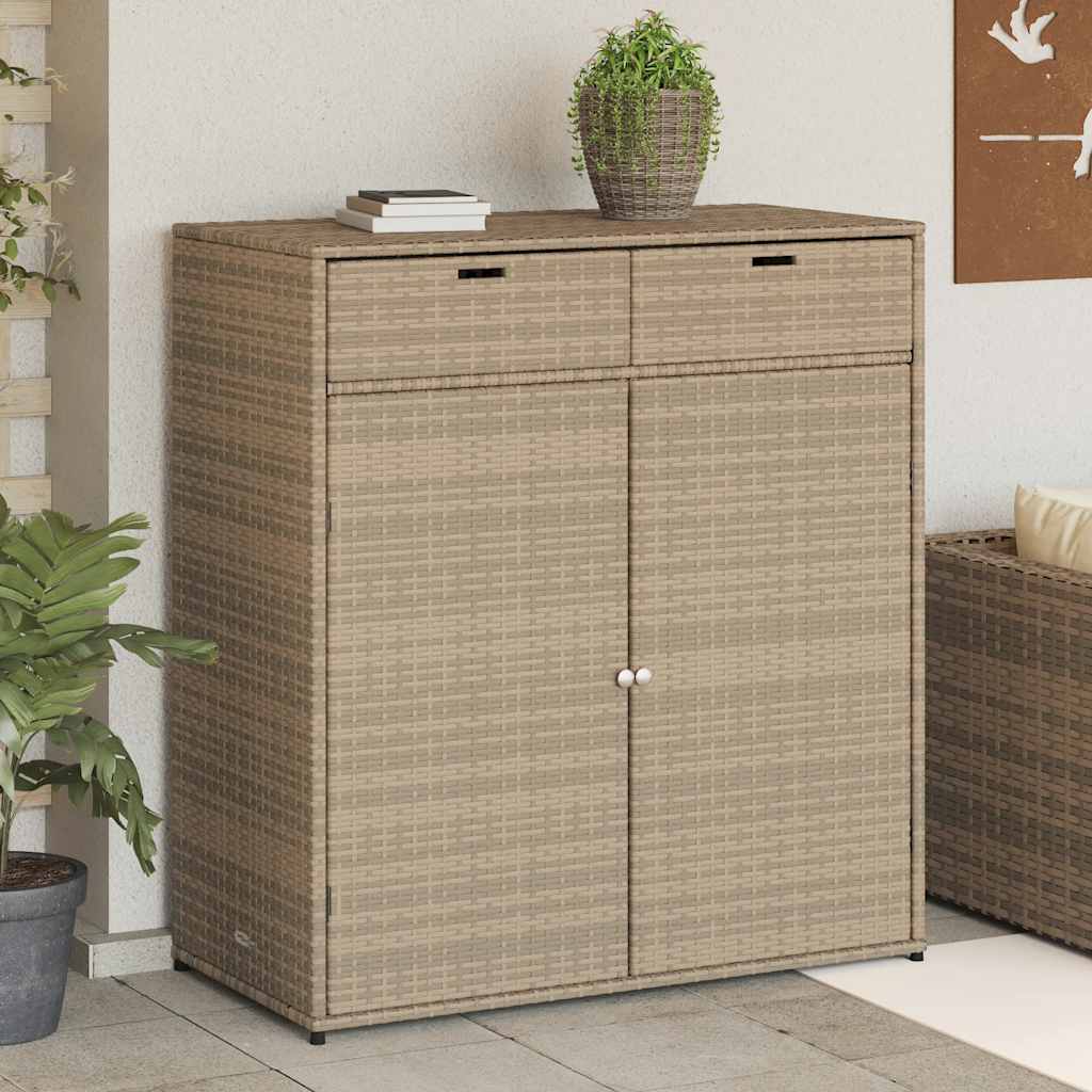 Tuinkast 105x55x113 cm poly rattan beige is nu te koop bij PeponiXL, paradijselijk wonen!