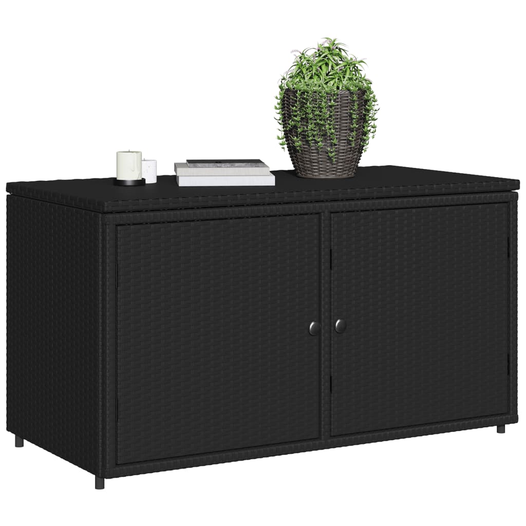 Tuinkast 110x55x60,5 cm poly rattan zwart is nu te koop bij PeponiXL, paradijselijk wonen!