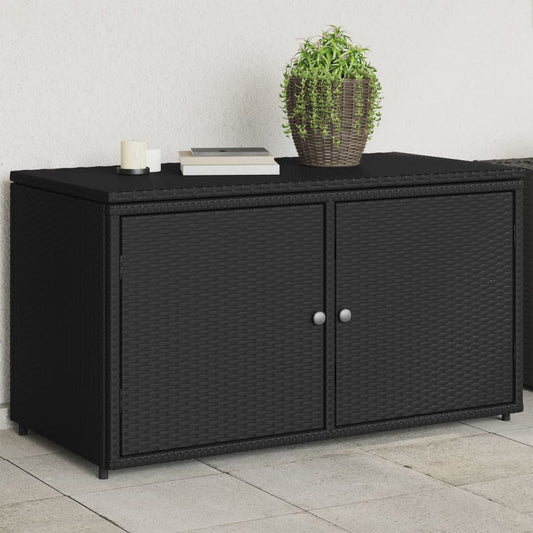Tuinkast 110x55x60,5 cm poly rattan zwart is nu te koop bij PeponiXL, paradijselijk wonen!