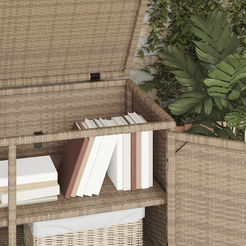 Tuinkast 110x55x60,5 cm poly rattan beige is nu te koop bij PeponiXL, paradijselijk wonen!