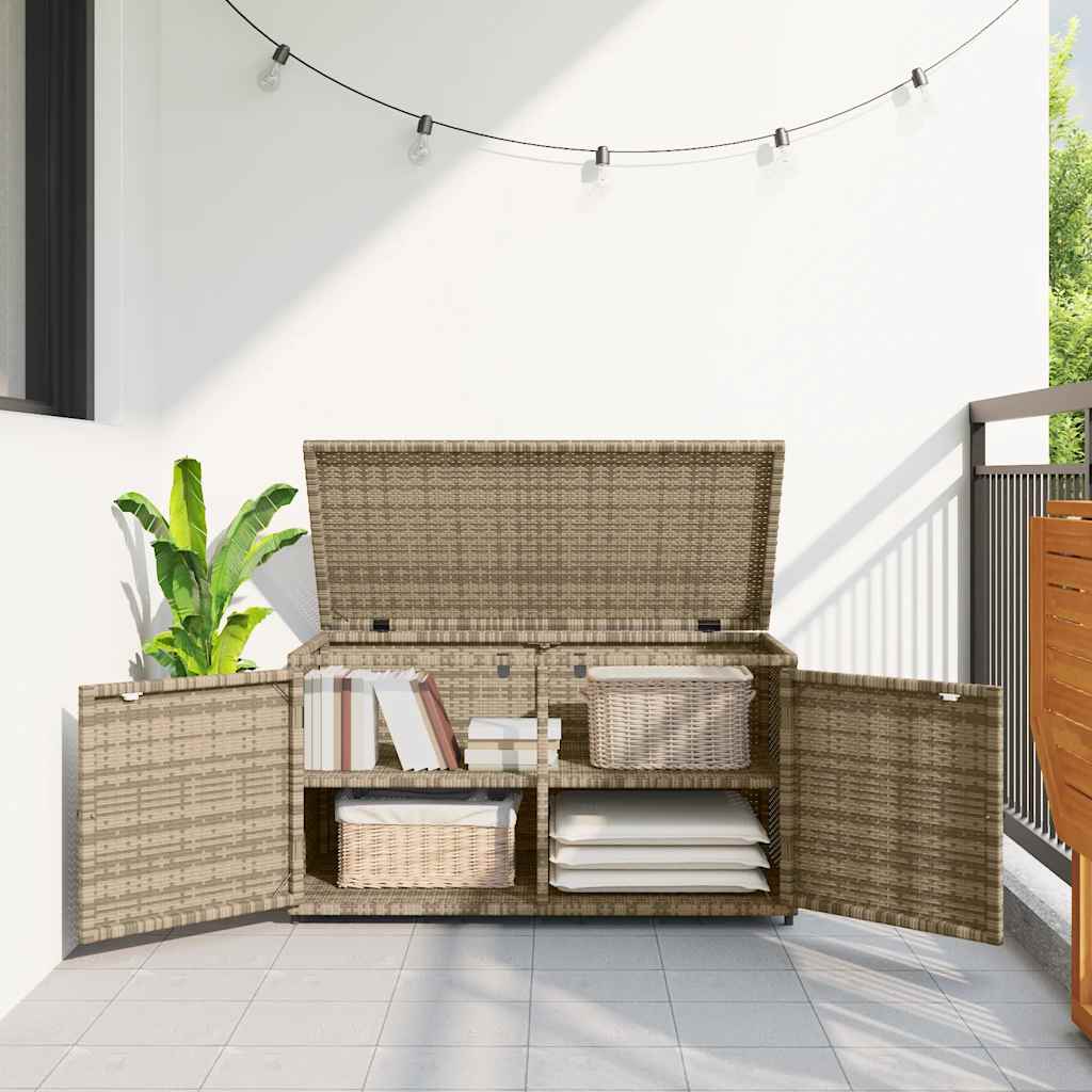 Tuinkast 110x55x60,5 cm poly rattan beige is nu te koop bij PeponiXL, paradijselijk wonen!
