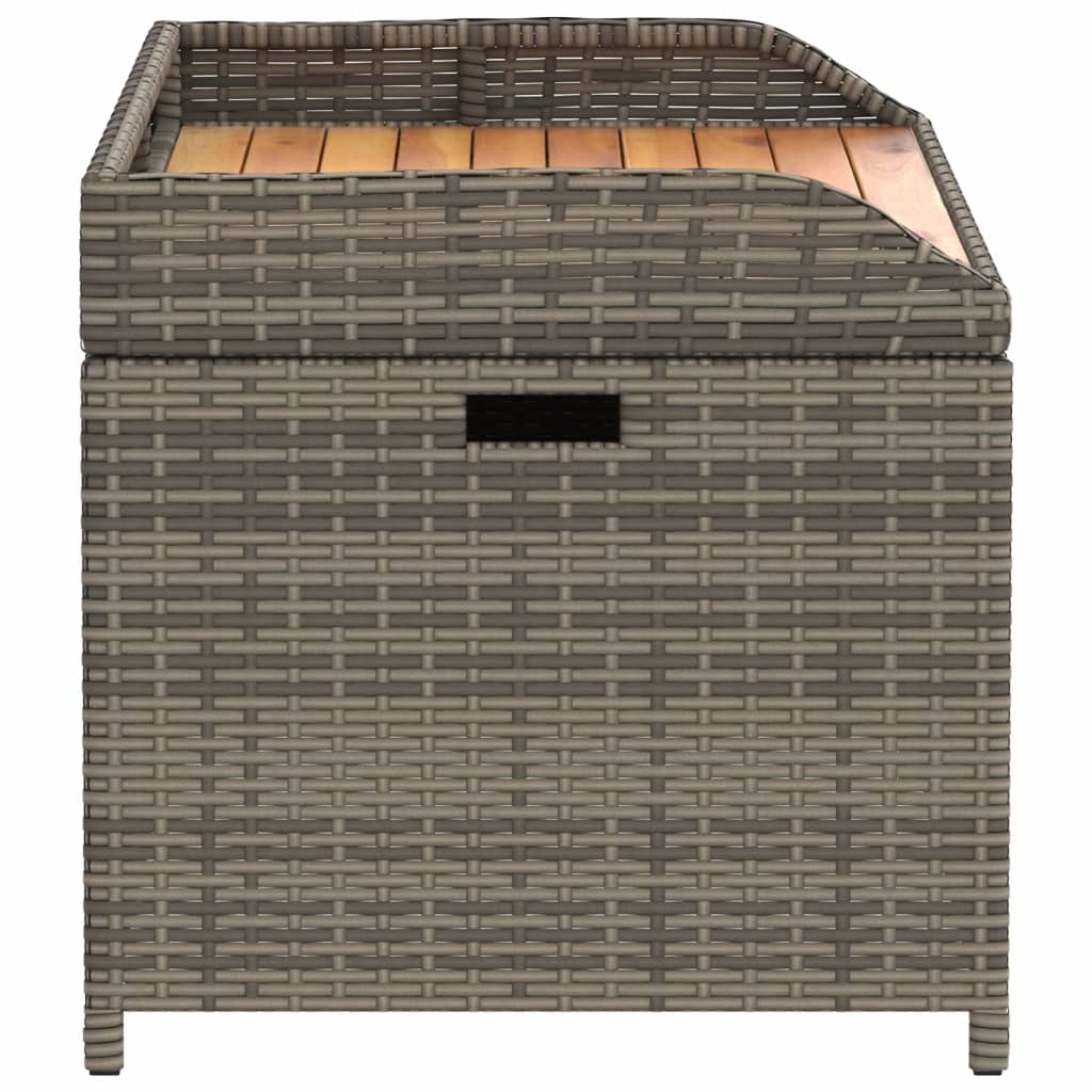 Opbergbank 100x50x52 cm poly rattan en acaciahout grijs is nu te koop bij PeponiXL, paradijselijk wonen!