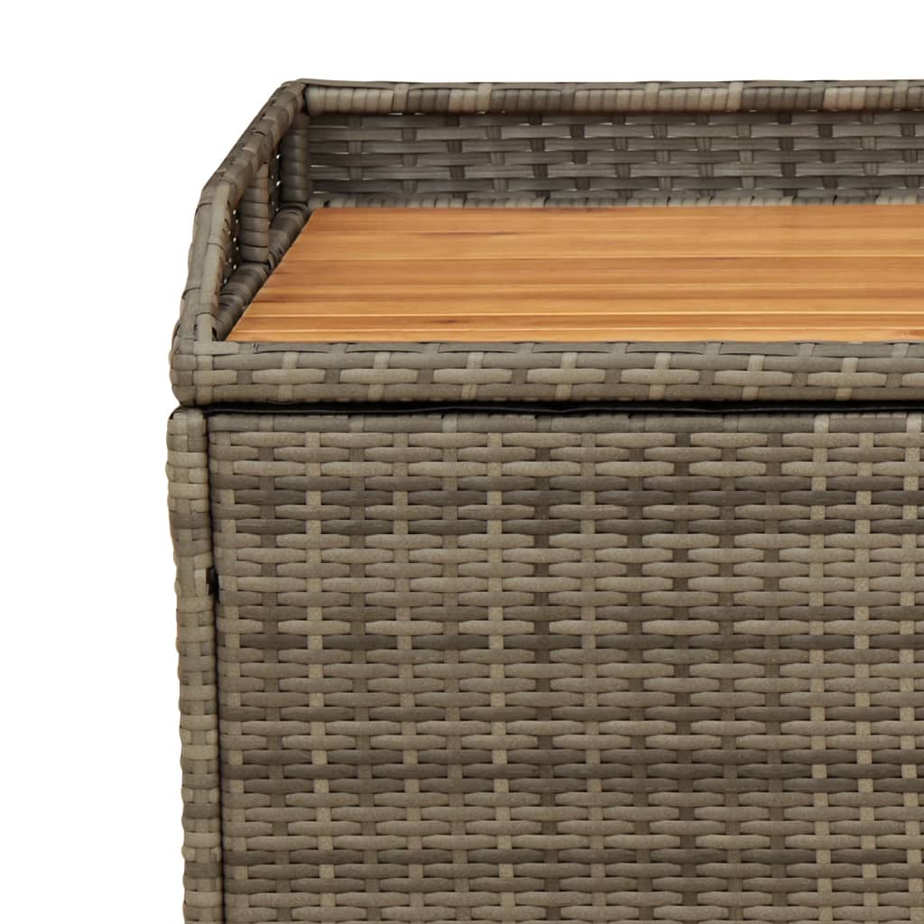 Opbergbank 100x50x52 cm poly rattan en acaciahout grijs is nu te koop bij PeponiXL, paradijselijk wonen!