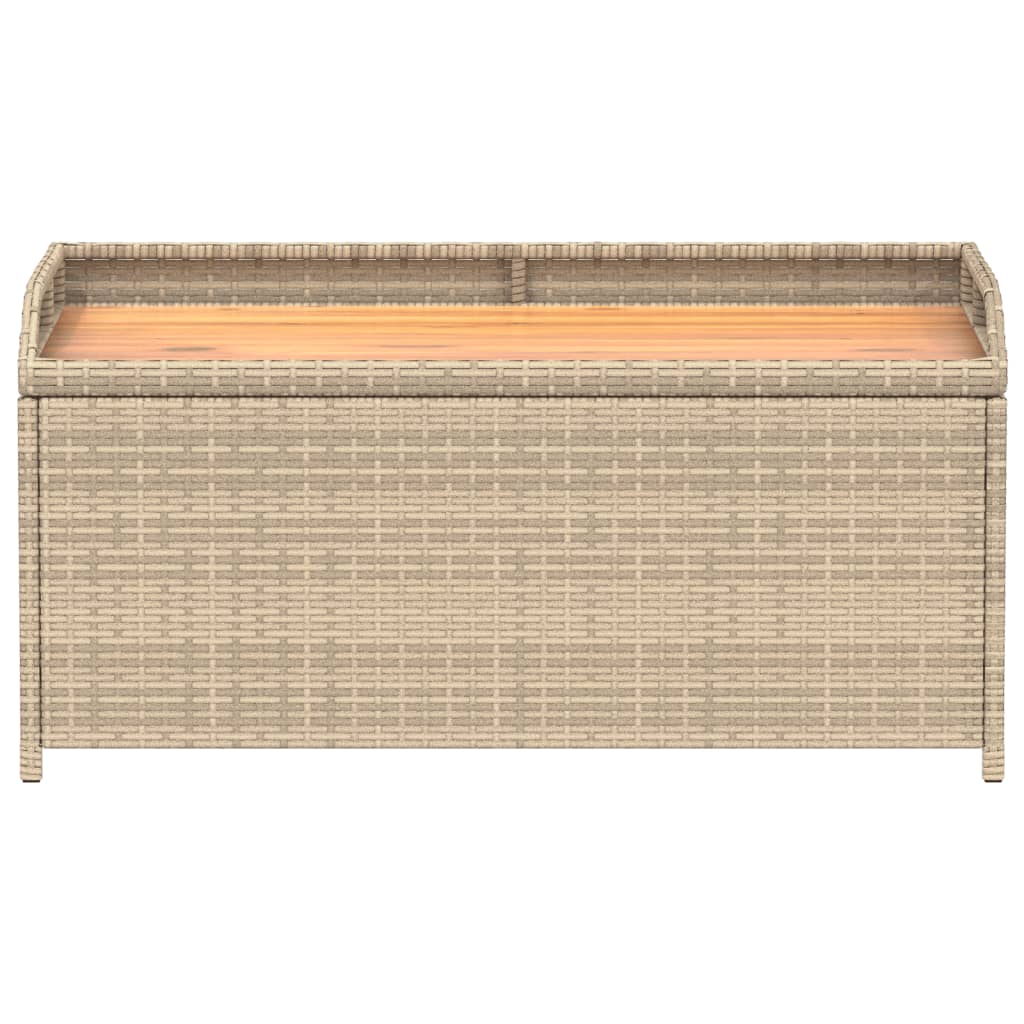 Opbergbankje 100x50x52 cm poly rattan acaciahout gemengd beige is nu te koop bij PeponiXL, paradijselijk wonen!