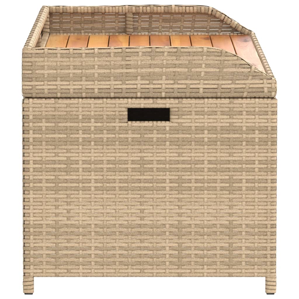 Opbergbankje 100x50x52 cm poly rattan acaciahout gemengd beige is nu te koop bij PeponiXL, paradijselijk wonen!