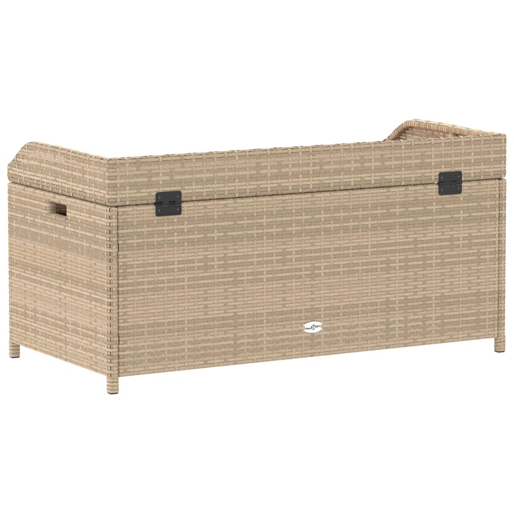 Opbergbankje 100x50x52 cm poly rattan acaciahout gemengd beige is nu te koop bij PeponiXL, paradijselijk wonen!