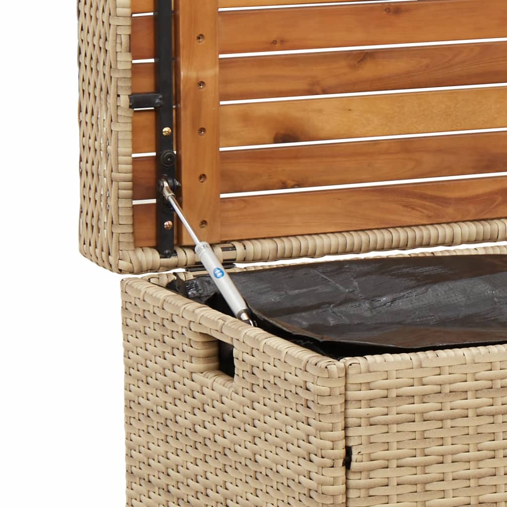 Opbergbankje 100x50x52 cm poly rattan acaciahout gemengd beige is nu te koop bij PeponiXL, paradijselijk wonen!