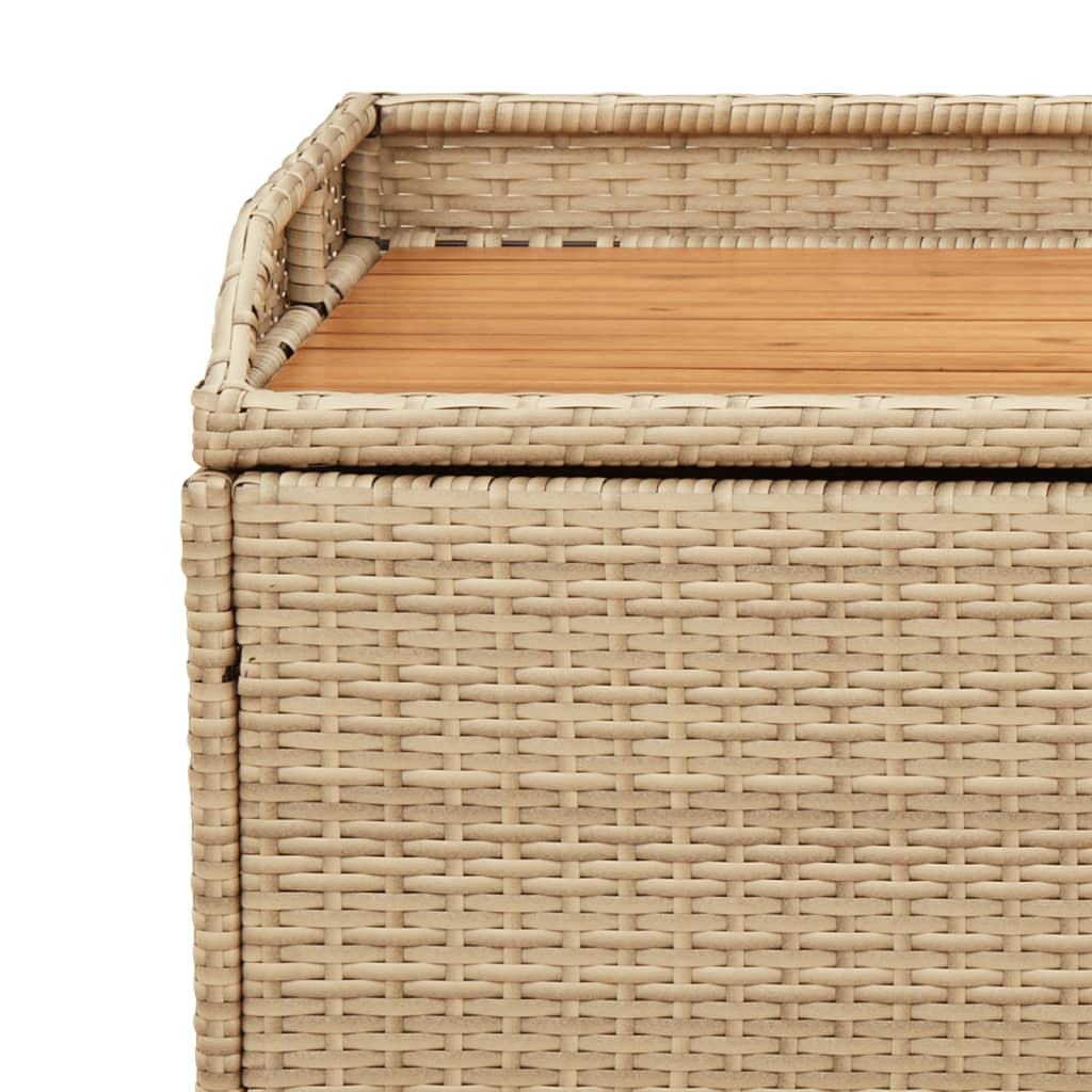 Opbergbankje 100x50x52 cm poly rattan acaciahout gemengd beige is nu te koop bij PeponiXL, paradijselijk wonen!