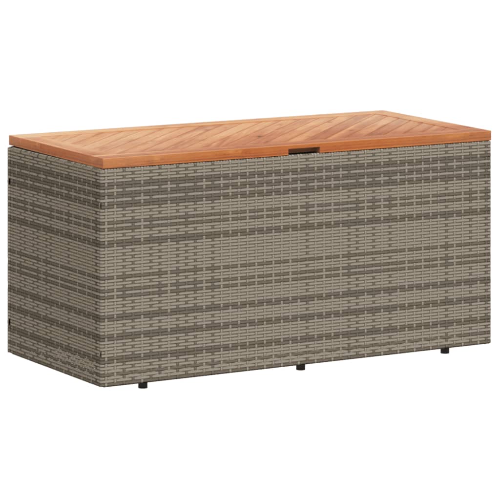 Tuinbox 110x50x54 cm poly rattan en acaciahout grijs is nu te koop bij PeponiXL, paradijselijk wonen!