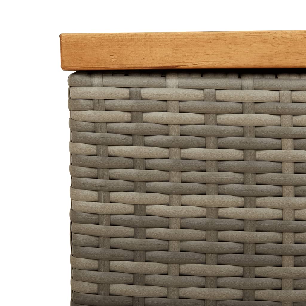 Tuinbox 110x50x54 cm poly rattan en acaciahout grijs is nu te koop bij PeponiXL, paradijselijk wonen!