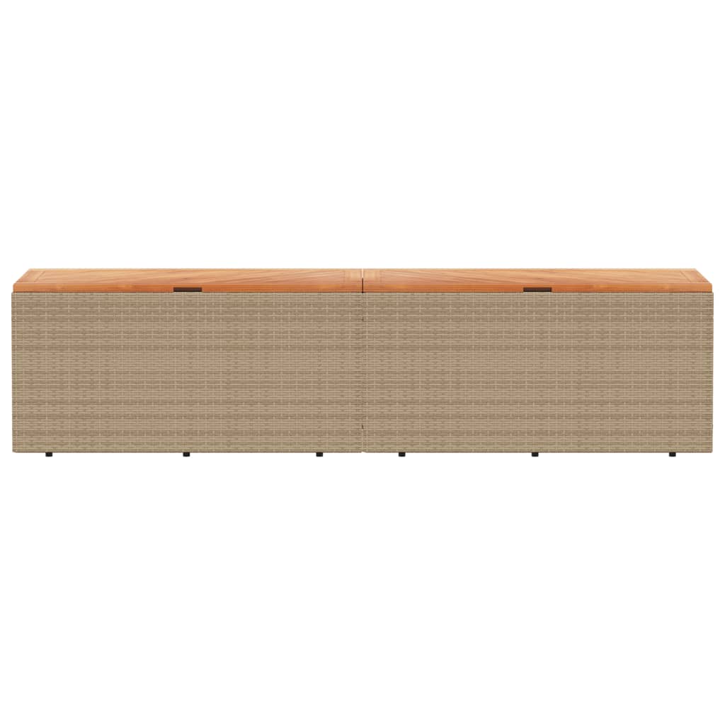 Tuinbox 220x50x54 cm poly rattan en acaciahout beige is nu te koop bij PeponiXL, paradijselijk wonen!