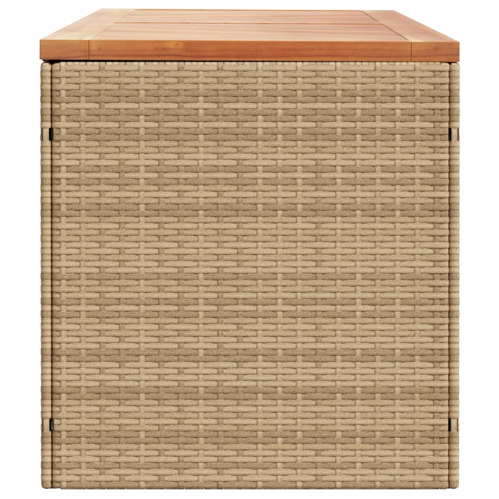 Tuinbox 220x50x54 cm poly rattan en acaciahout beige is nu te koop bij PeponiXL, paradijselijk wonen!