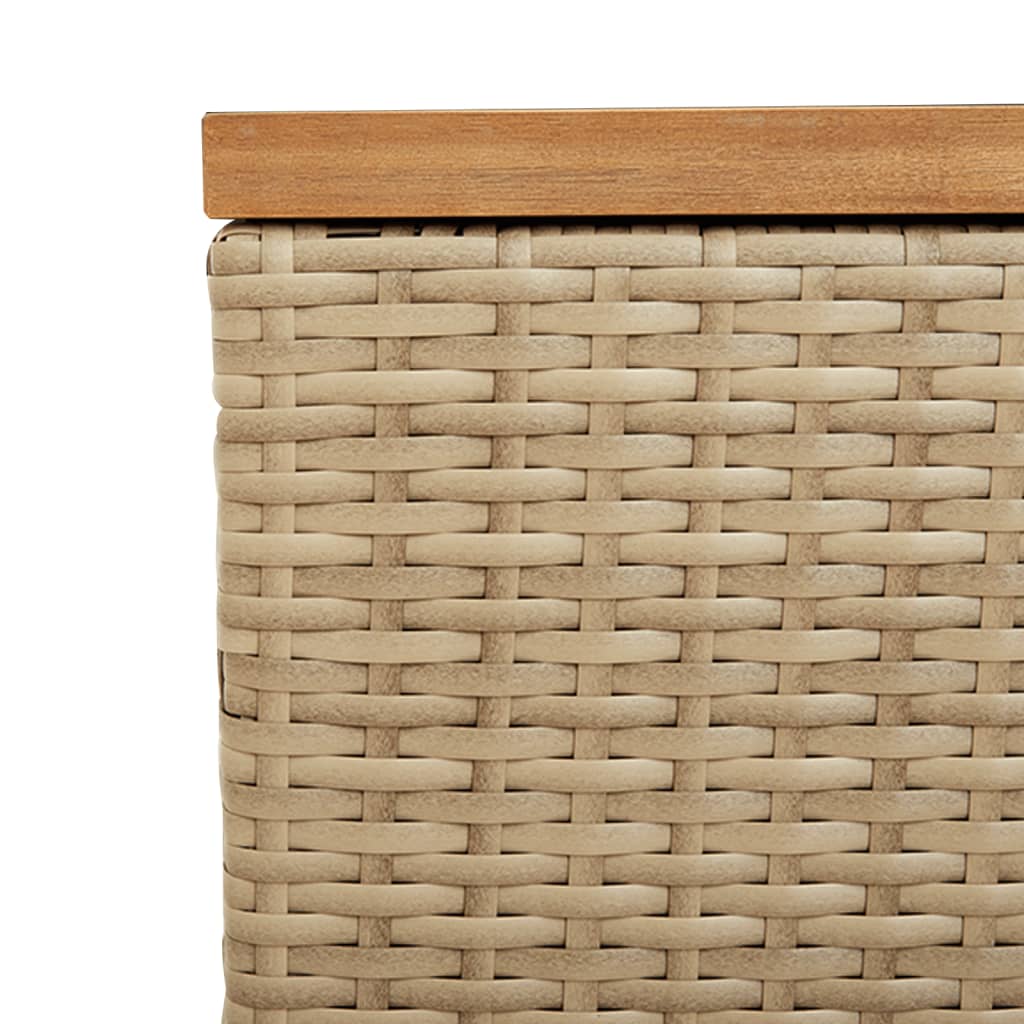 Tuinbox 220x50x54 cm poly rattan en acaciahout beige is nu te koop bij PeponiXL, paradijselijk wonen!