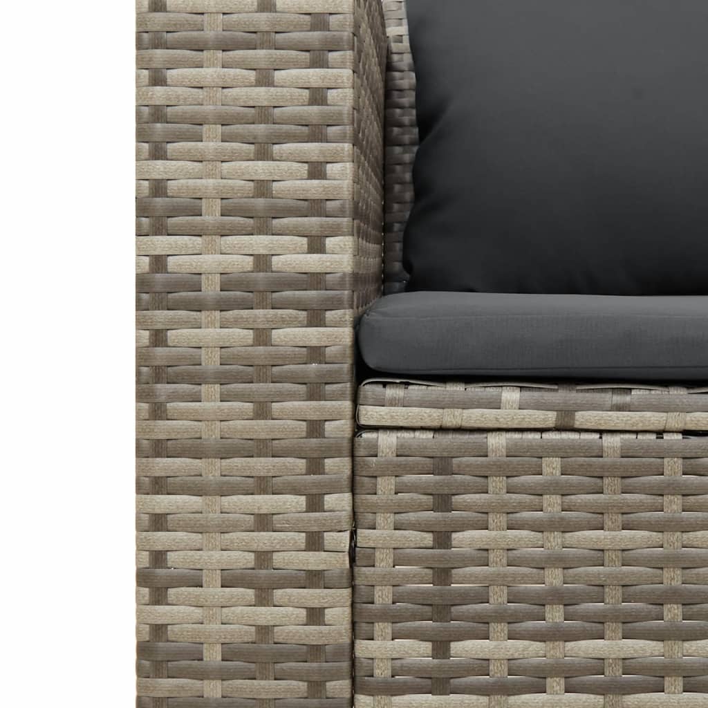 5-delige Loungeset met kussens poly rattan acacia grijs is nu te koop bij PeponiXL, paradijselijk wonen!
