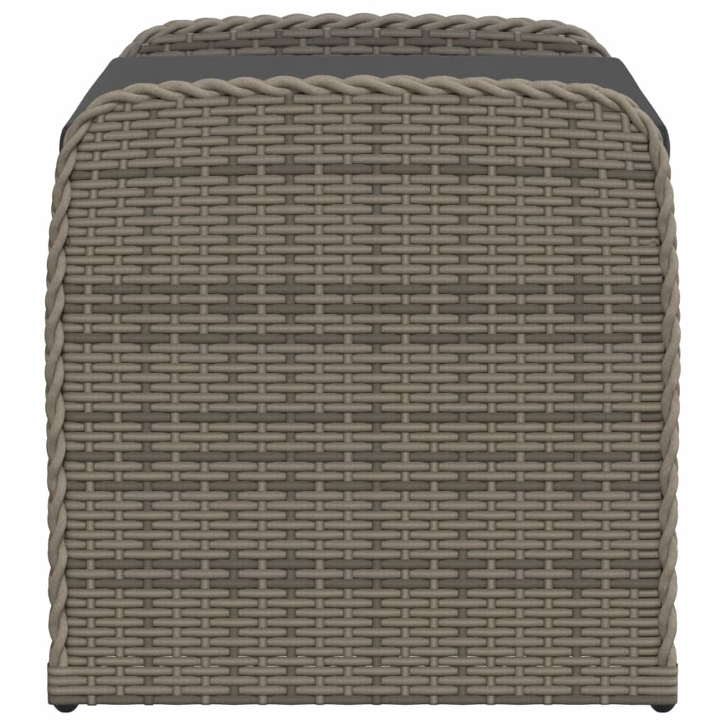 Opbergbankje met kussen 80x51x52 cm poly rattan grijs is nu te koop bij PeponiXL, paradijselijk wonen!