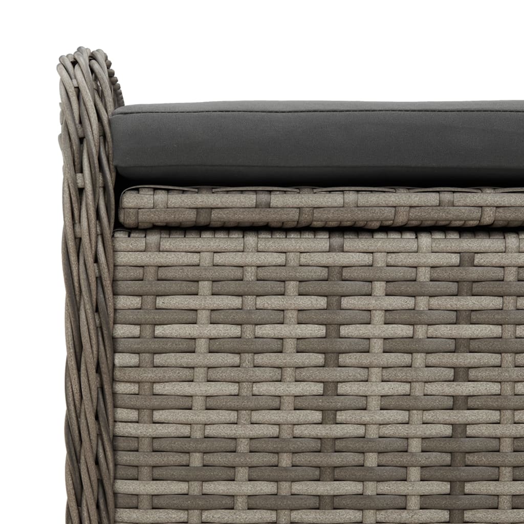 Opbergbankje met kussen 80x51x52 cm poly rattan grijs is nu te koop bij PeponiXL, paradijselijk wonen!