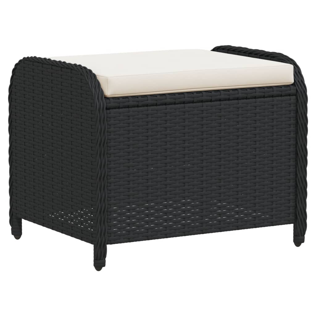 Tuinkruk met kussen 58x46x46 cm poly rattan zwart is nu te koop bij PeponiXL, paradijselijk wonen!