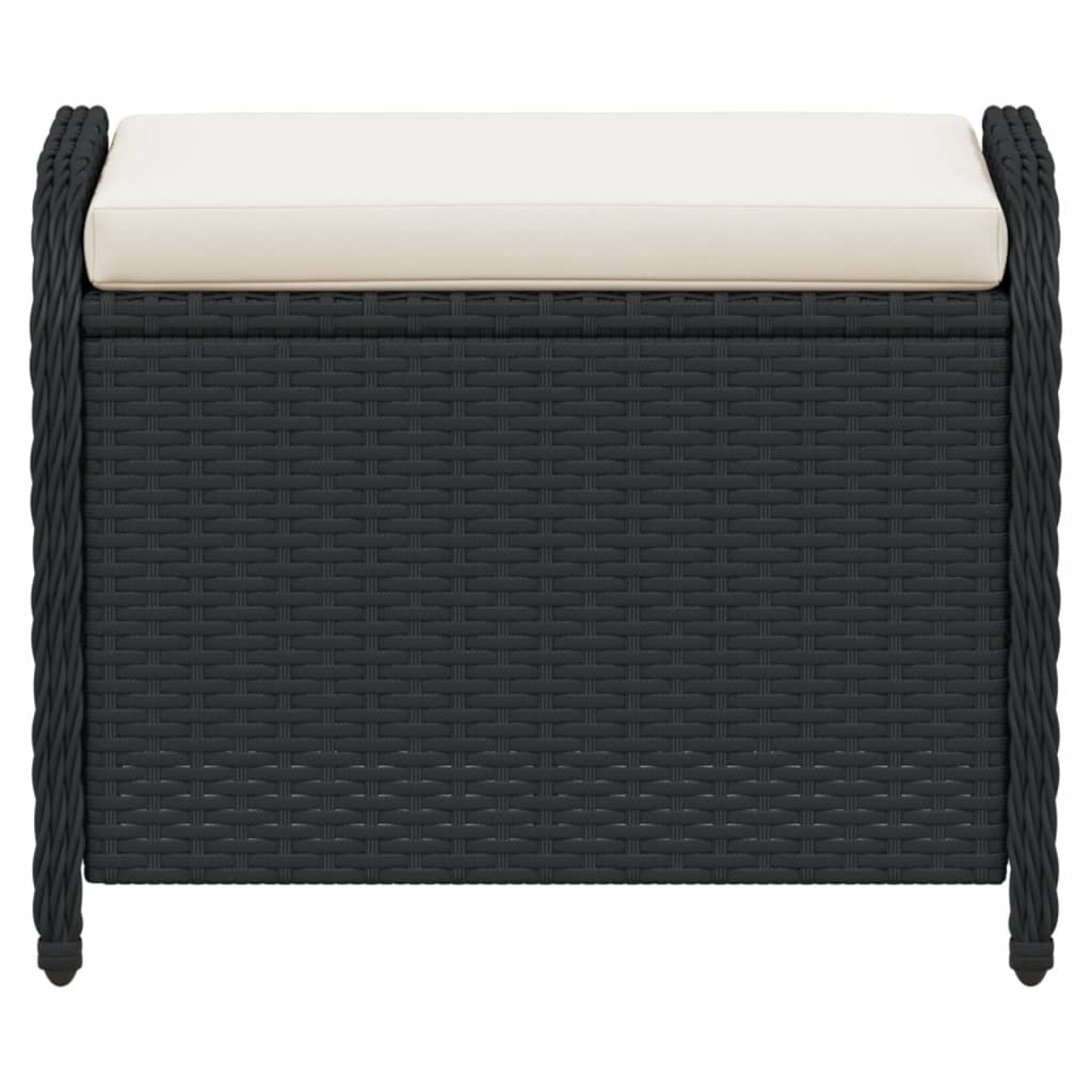 Tuinkruk met kussen 58x46x46 cm poly rattan zwart is nu te koop bij PeponiXL, paradijselijk wonen!