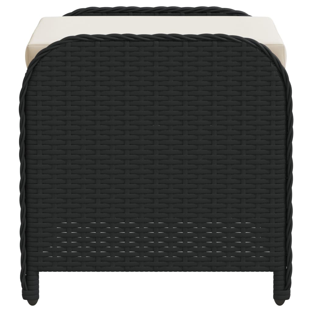 Tuinkruk met kussen 58x46x46 cm poly rattan zwart is nu te koop bij PeponiXL, paradijselijk wonen!