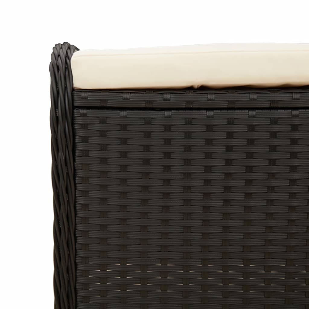 Tuinkruk met kussen 58x46x46 cm poly rattan zwart is nu te koop bij PeponiXL, paradijselijk wonen!