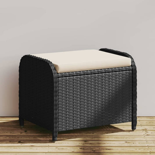 Tuinkruk met kussen 58x46x46 cm poly rattan zwart is nu te koop bij PeponiXL, paradijselijk wonen!
