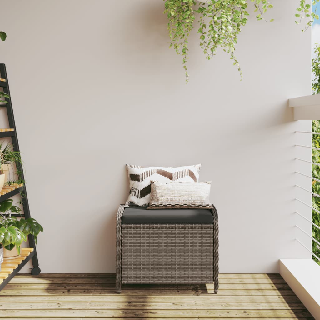 Tuinkruk met kussen 58x46x46 cm poly rattan grijs is nu te koop bij PeponiXL, paradijselijk wonen!