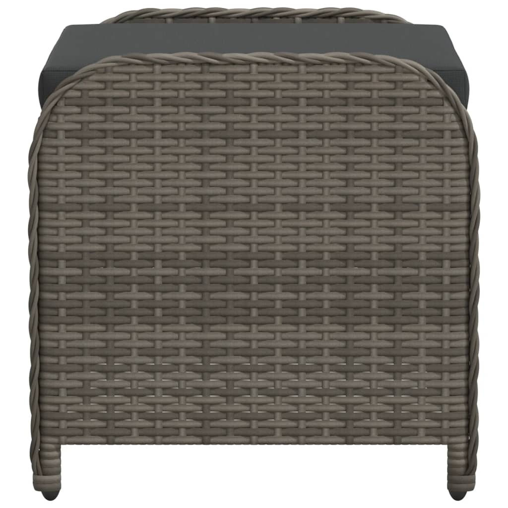 Tuinkruk met kussen 58x46x46 cm poly rattan grijs is nu te koop bij PeponiXL, paradijselijk wonen!