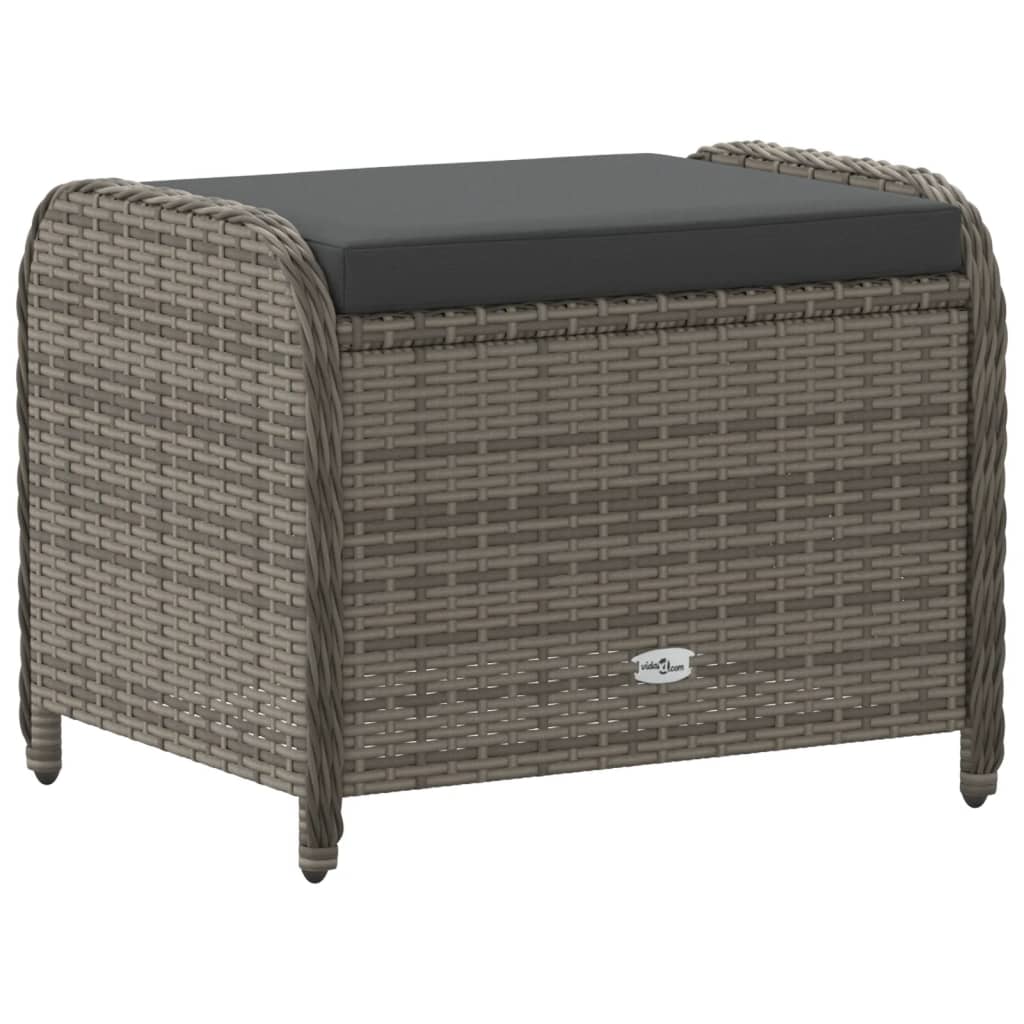 Tuinkruk met kussen 58x46x46 cm poly rattan grijs is nu te koop bij PeponiXL, paradijselijk wonen!