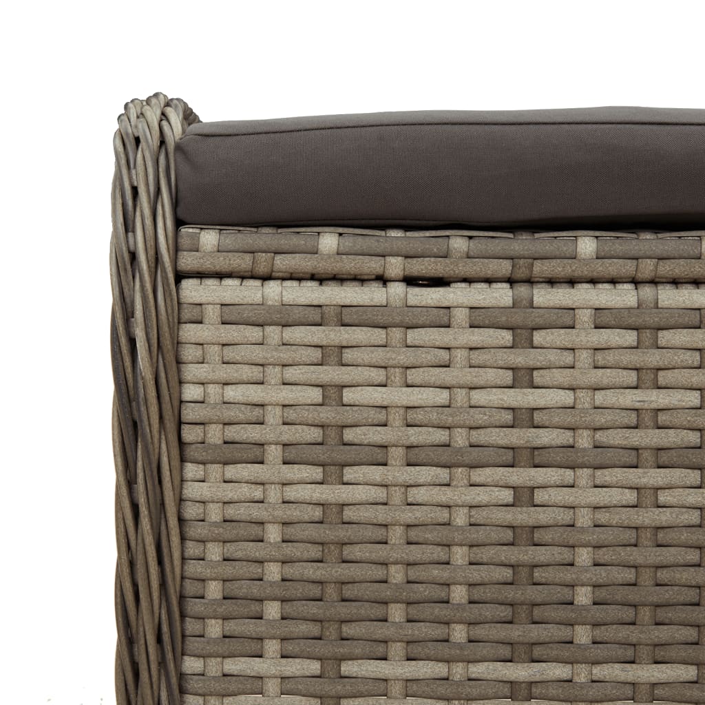 Tuinkruk met kussen 58x46x46 cm poly rattan grijs is nu te koop bij PeponiXL, paradijselijk wonen!