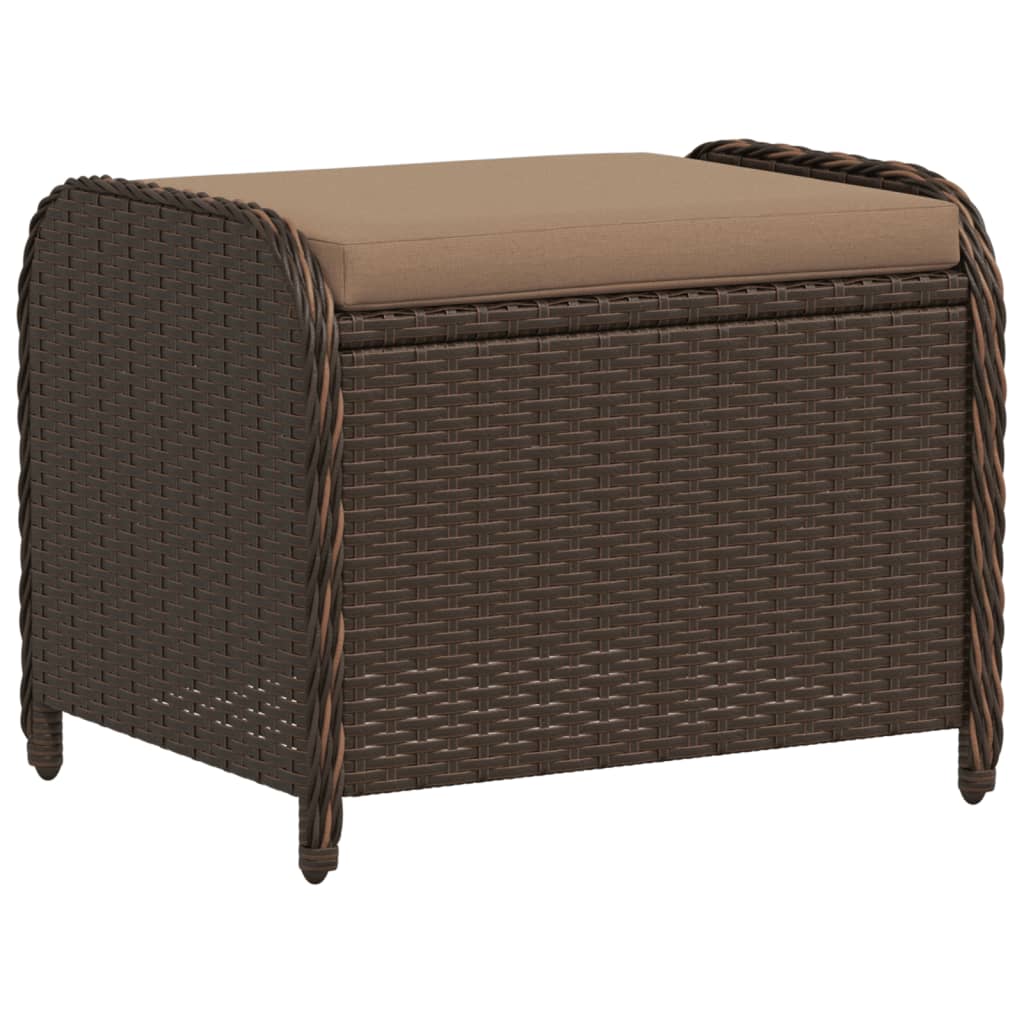 Tuinkruk met kussen 58x46x46 cm poly rattan bruin is nu te koop bij PeponiXL, paradijselijk wonen!