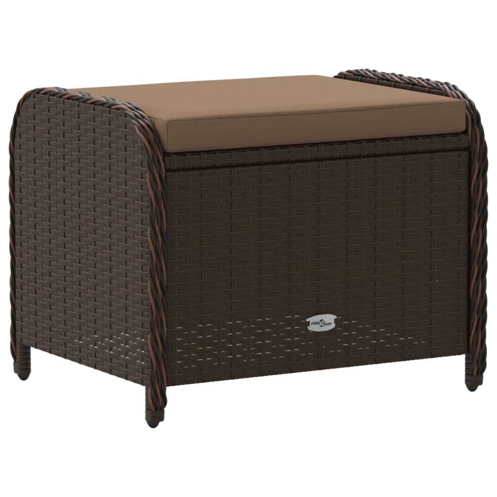 Tuinkruk met kussen 58x46x46 cm poly rattan bruin is nu te koop bij PeponiXL, paradijselijk wonen!