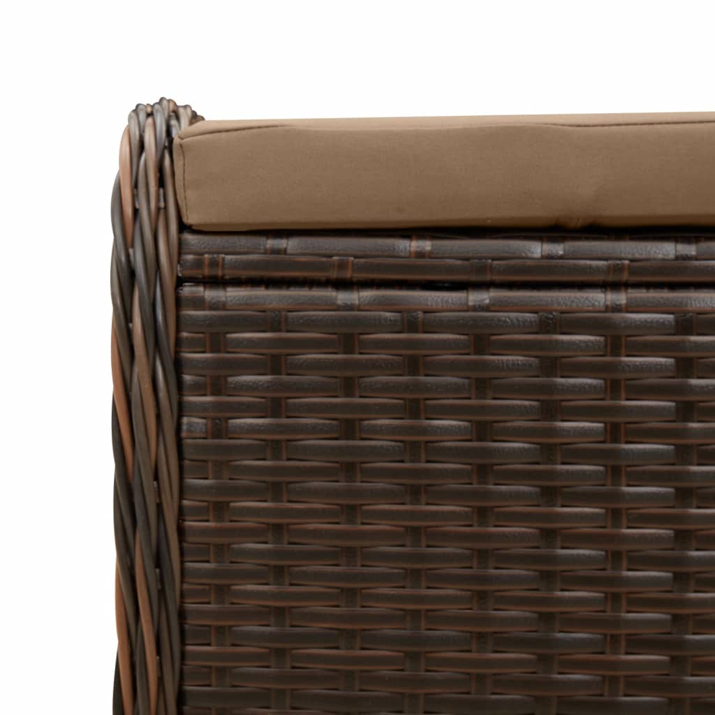 Tuinkruk met kussen 58x46x46 cm poly rattan bruin is nu te koop bij PeponiXL, paradijselijk wonen!