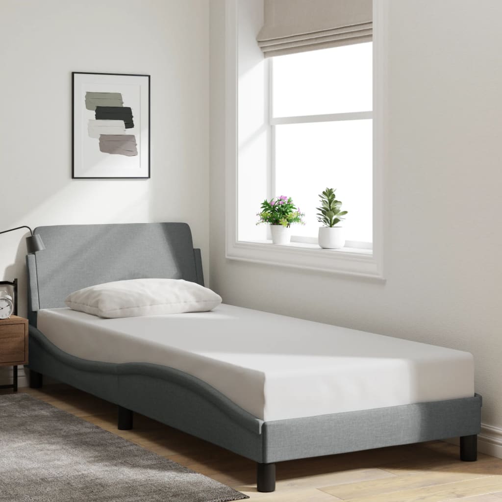 Bedframe "Dover" 80x200 cm stof lichtgrijs is nu te koop bij PeponiXL, paradijselijk wonen!