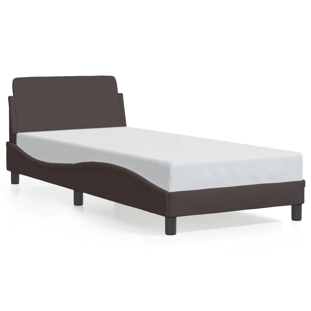 Bedframe "Dover" 80x200 cm stof donkerbruin is nu te koop bij PeponiXL, paradijselijk wonen!