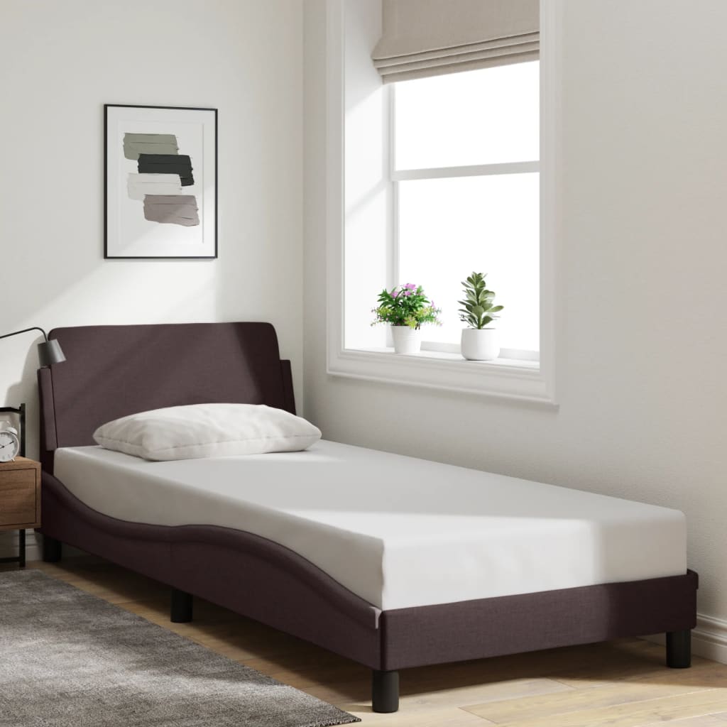 Bedframe "Dover" 80x200 cm stof donkerbruin is nu te koop bij PeponiXL, paradijselijk wonen!