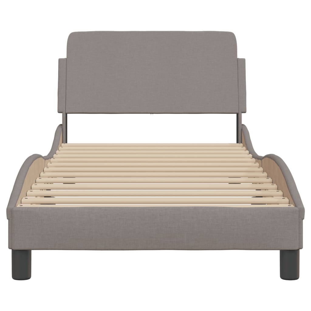 Bedframe met hoofdeinde "Dover" 80x200 cm stof taupe is nu te koop bij PeponiXL, paradijselijk wonen!
