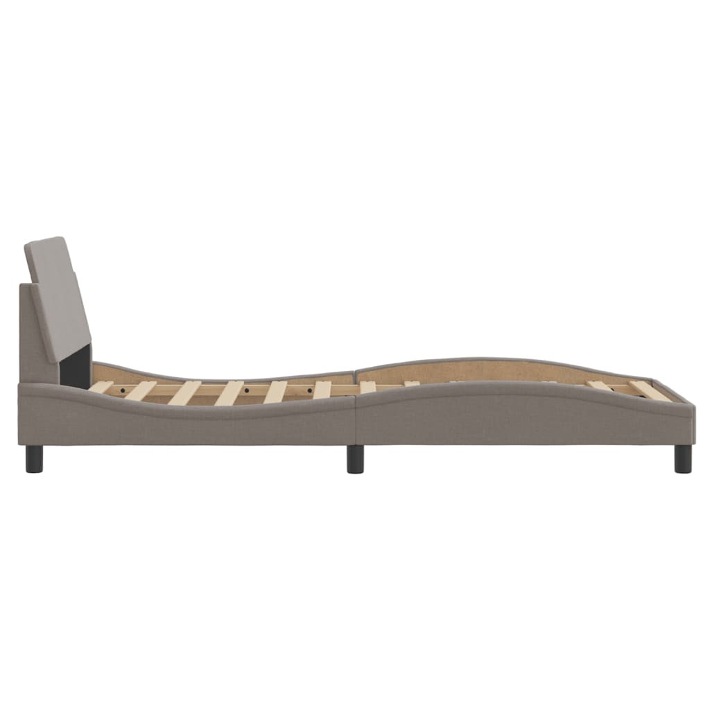 Bedframe met hoofdeinde "Dover" 80x200 cm stof taupe is nu te koop bij PeponiXL, paradijselijk wonen!