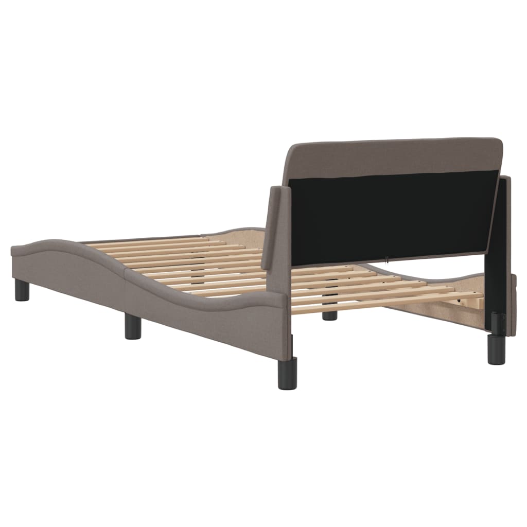 Bedframe met hoofdeinde "Dover" 80x200 cm stof taupe is nu te koop bij PeponiXL, paradijselijk wonen!