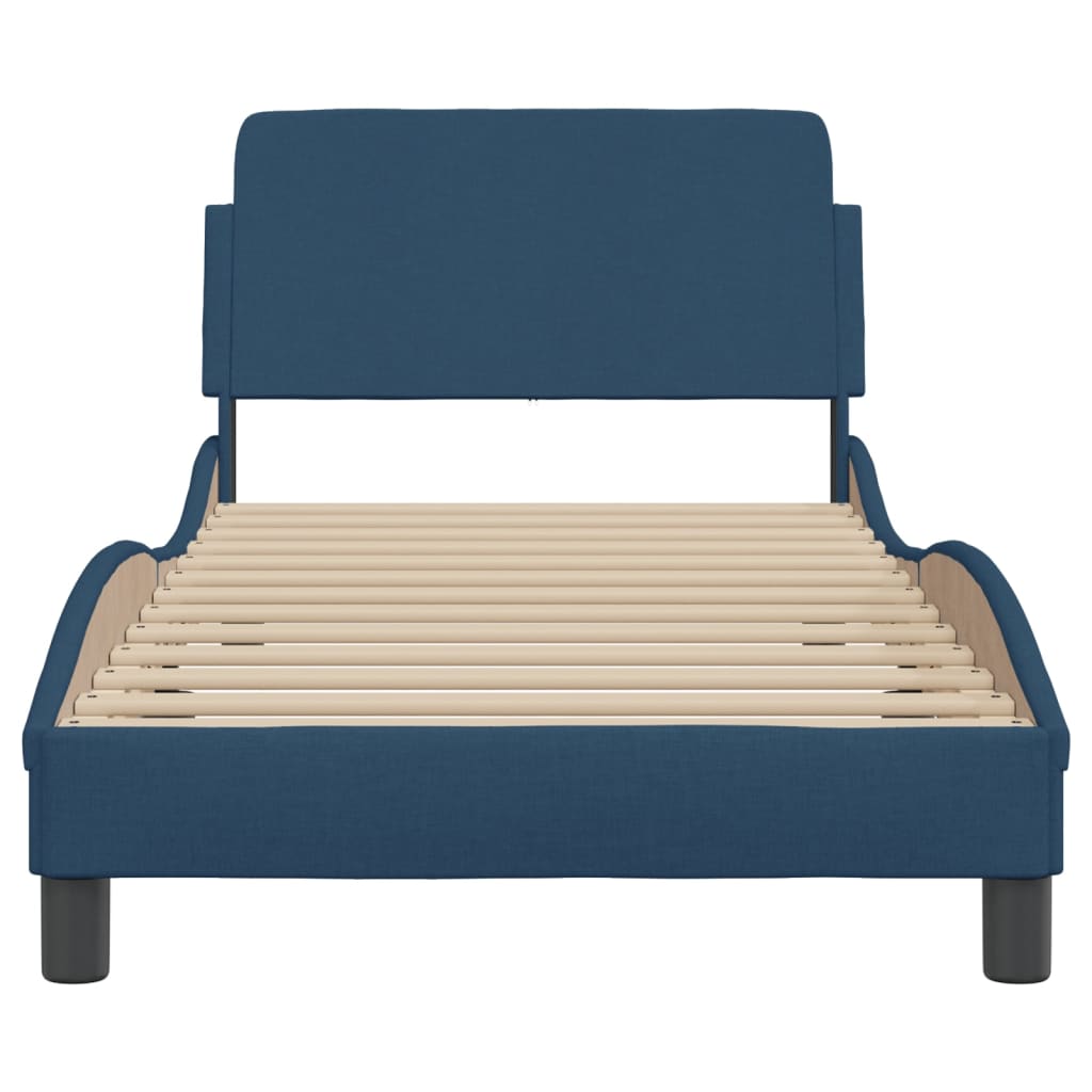 Bedframe met hoofdeinde "Dover" 80x200 cm stof blauw is nu te koop bij PeponiXL, paradijselijk wonen!