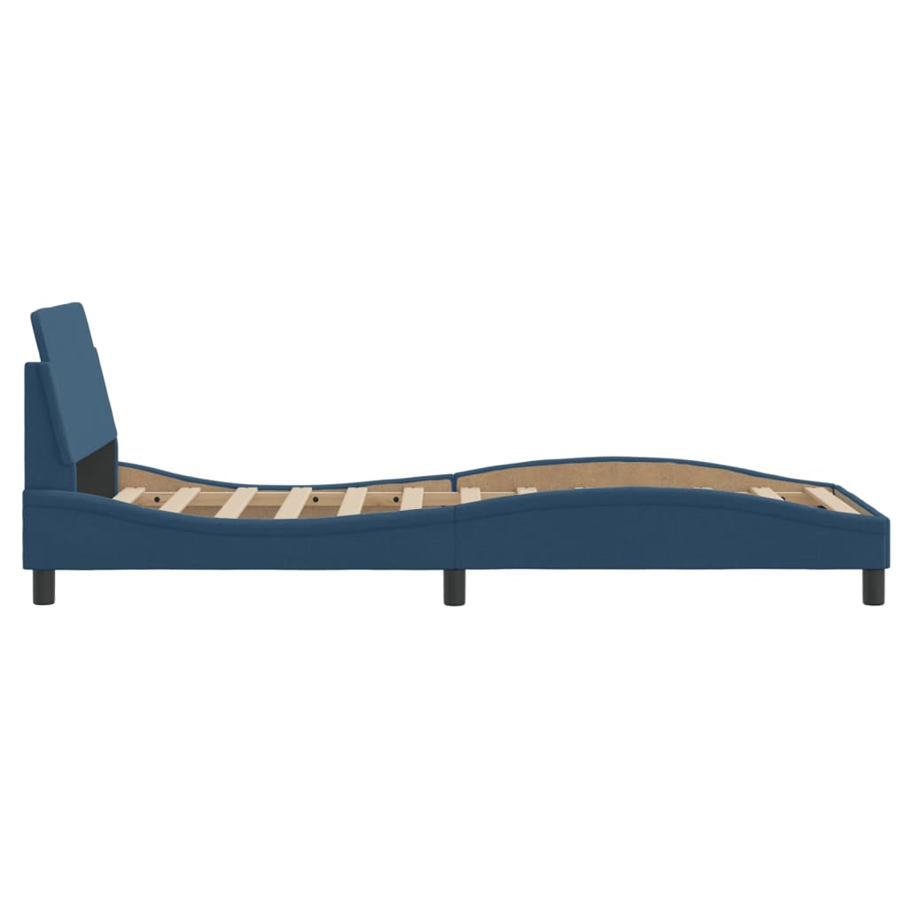 Bedframe met hoofdeinde "Dover" 80x200 cm stof blauw is nu te koop bij PeponiXL, paradijselijk wonen!