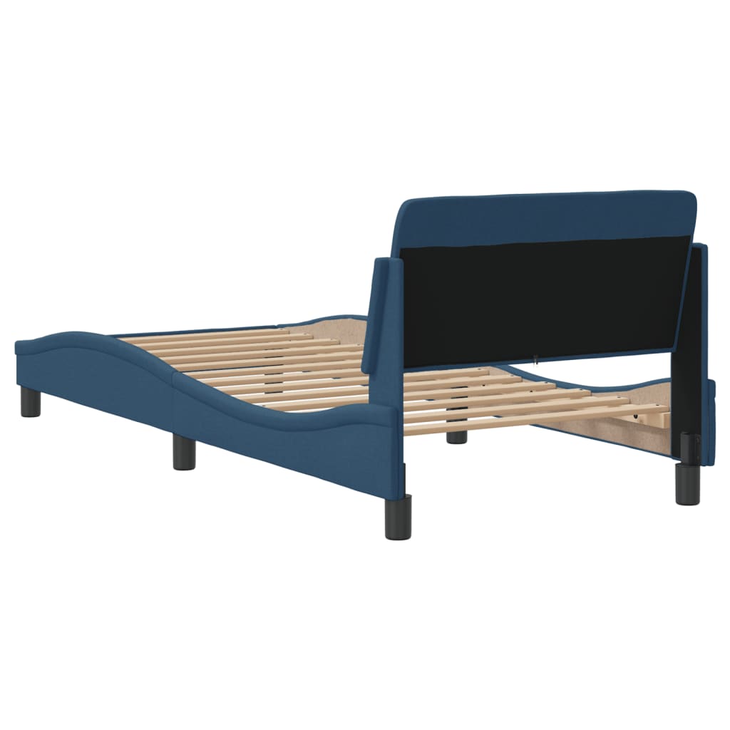 Bedframe met hoofdeinde "Dover" 80x200 cm stof blauw is nu te koop bij PeponiXL, paradijselijk wonen!