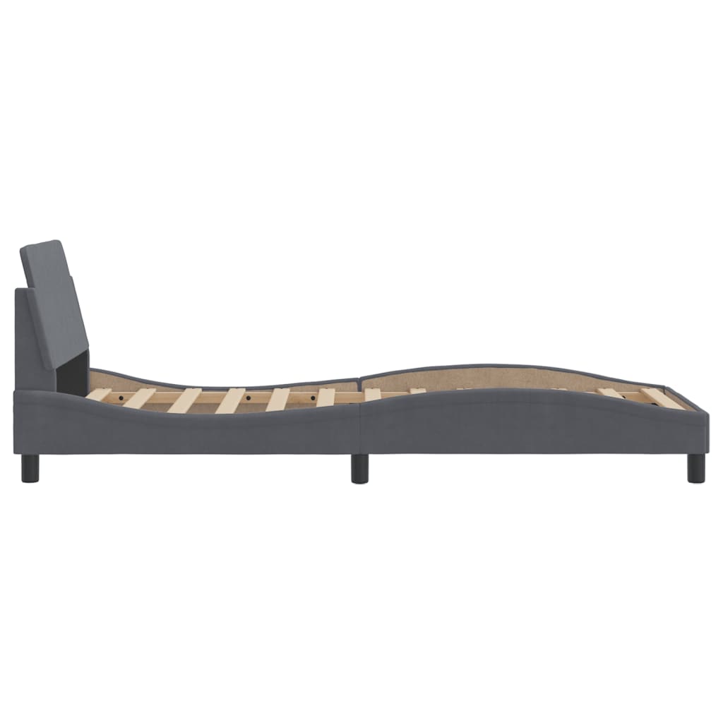 Bedframe "Dover" 80x200 cm fluweel donkergrijs is nu te koop bij PeponiXL, paradijselijk wonen!